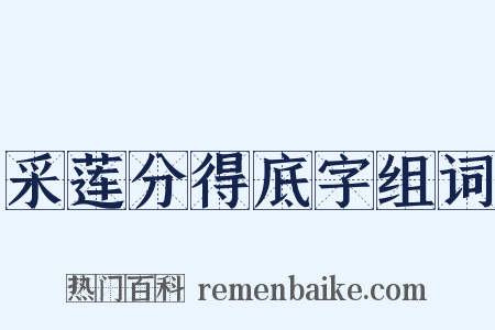 采莲分得底字组词是什么意思的图片